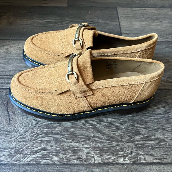 Dr Martens Adrian Snaffle Repello Python Emboss Suede Loafers Brown Size 12 - Picture 3 of 11